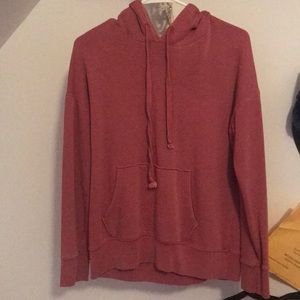 red/pink cozy sweatshirt